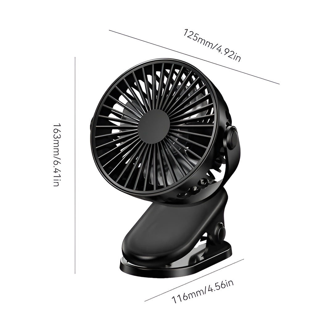 Mini-Klemmventilator – USB-Wiederaufladbar für Schreibtisch & Kinderwagen - Tischventilator