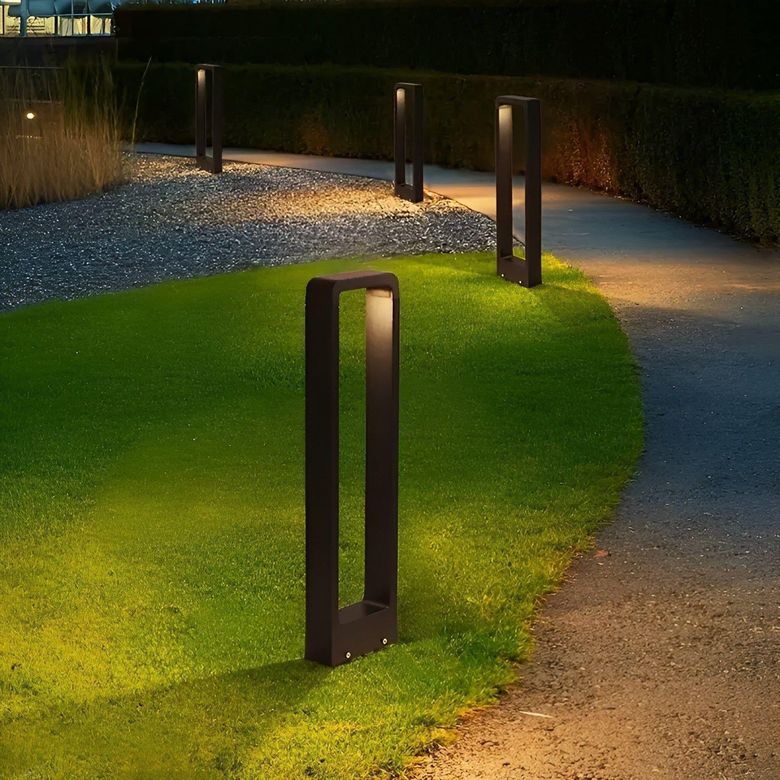 Moderne LED-Pollerleuchte aus Aluminium – Wetterfeste Gartenbeleuchtung in Schwarz oder Grau | Für Terrassen Wege