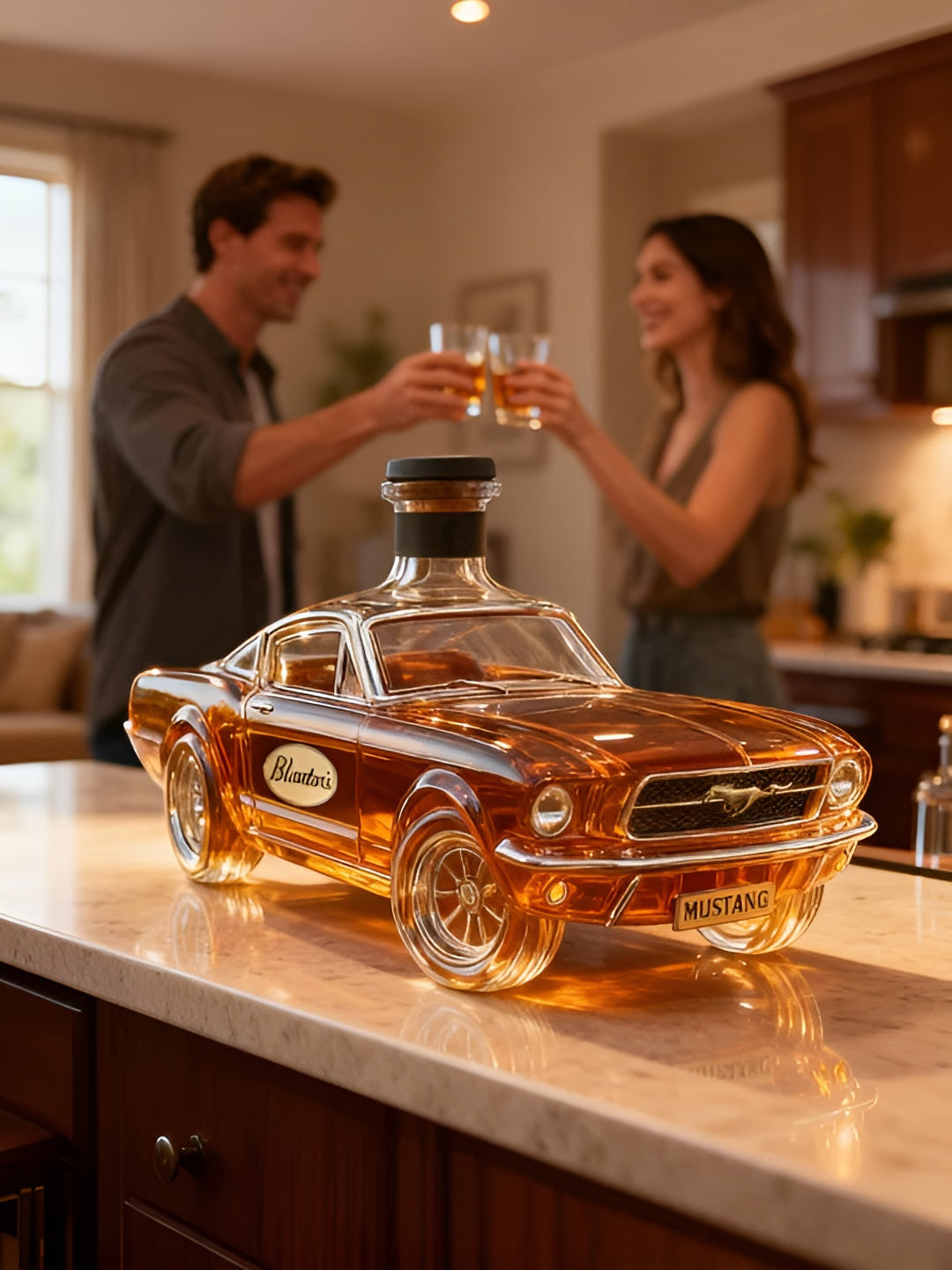Mustang Whiskey-Dekanter aus Glas – Edle Karaffe im Sportwagen-Design - Dekanter