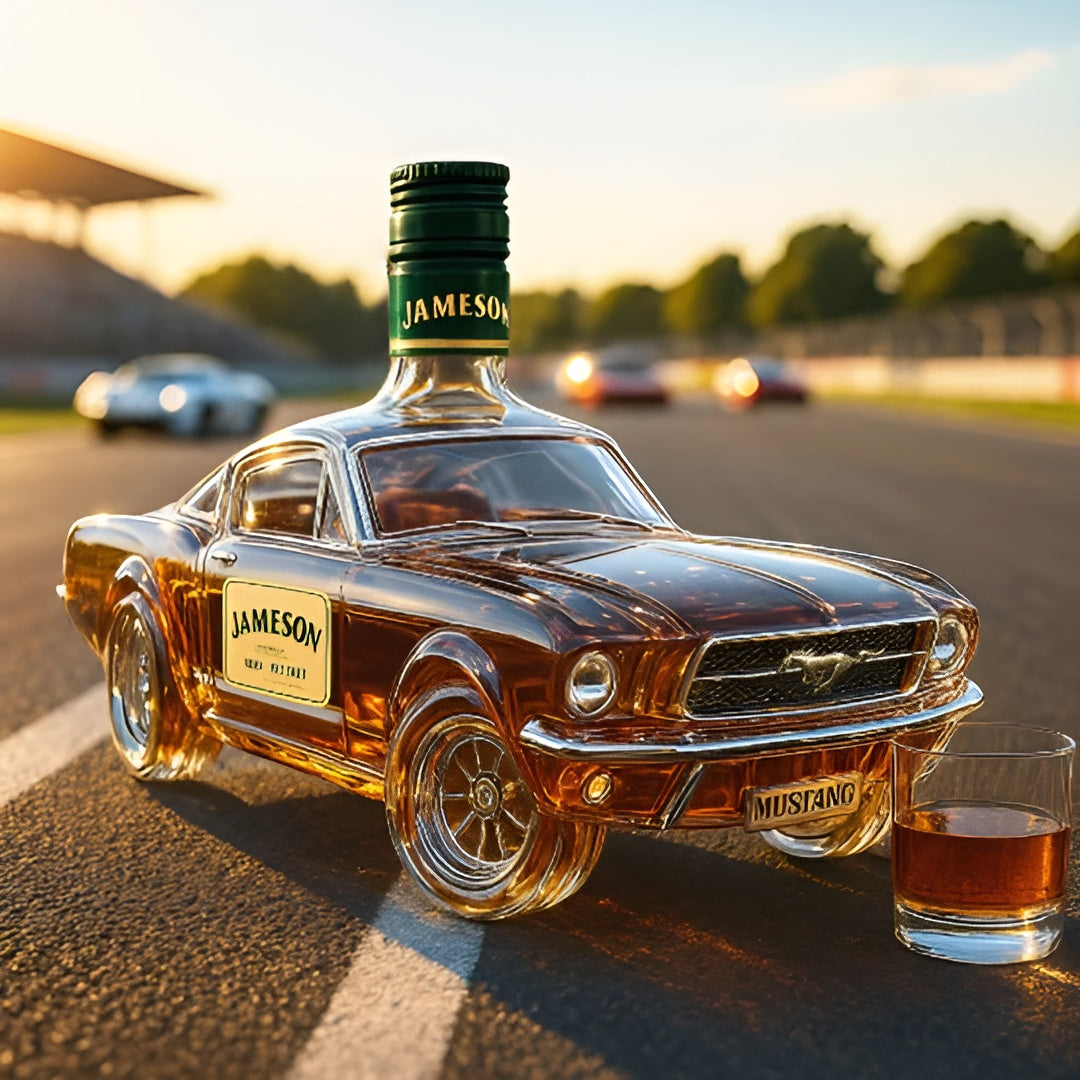 Mustang Whiskey-Dekanter aus Glas – Edle Karaffe im Sportwagen-Design - Dekanter