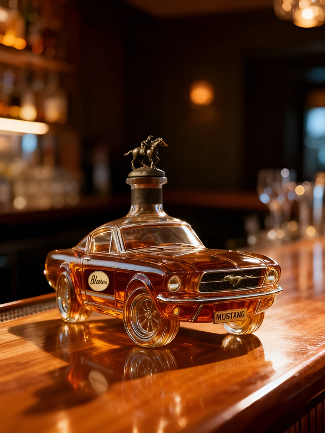 Mustang Whiskey-Dekanter aus Glas – Edle Karaffe im Sportwagen-Design - Dekanter
