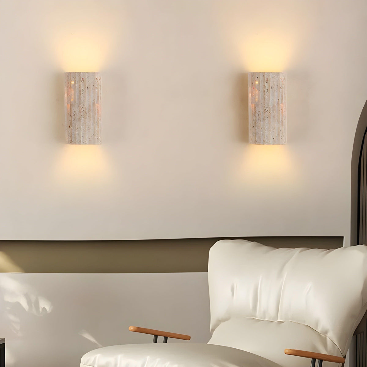 Naturstein-Wandleuchte – Dekorative LED-Wandlampe für Wohnräume - Wandleuchte