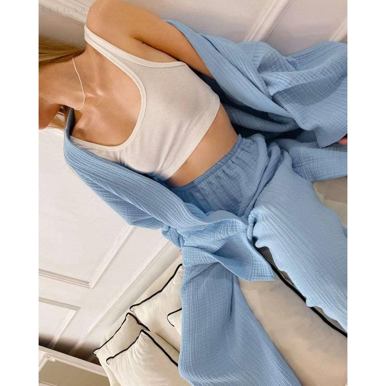 Nedasa Kimono – Pyjama aus 100 % Baumwolle - Damen-Set