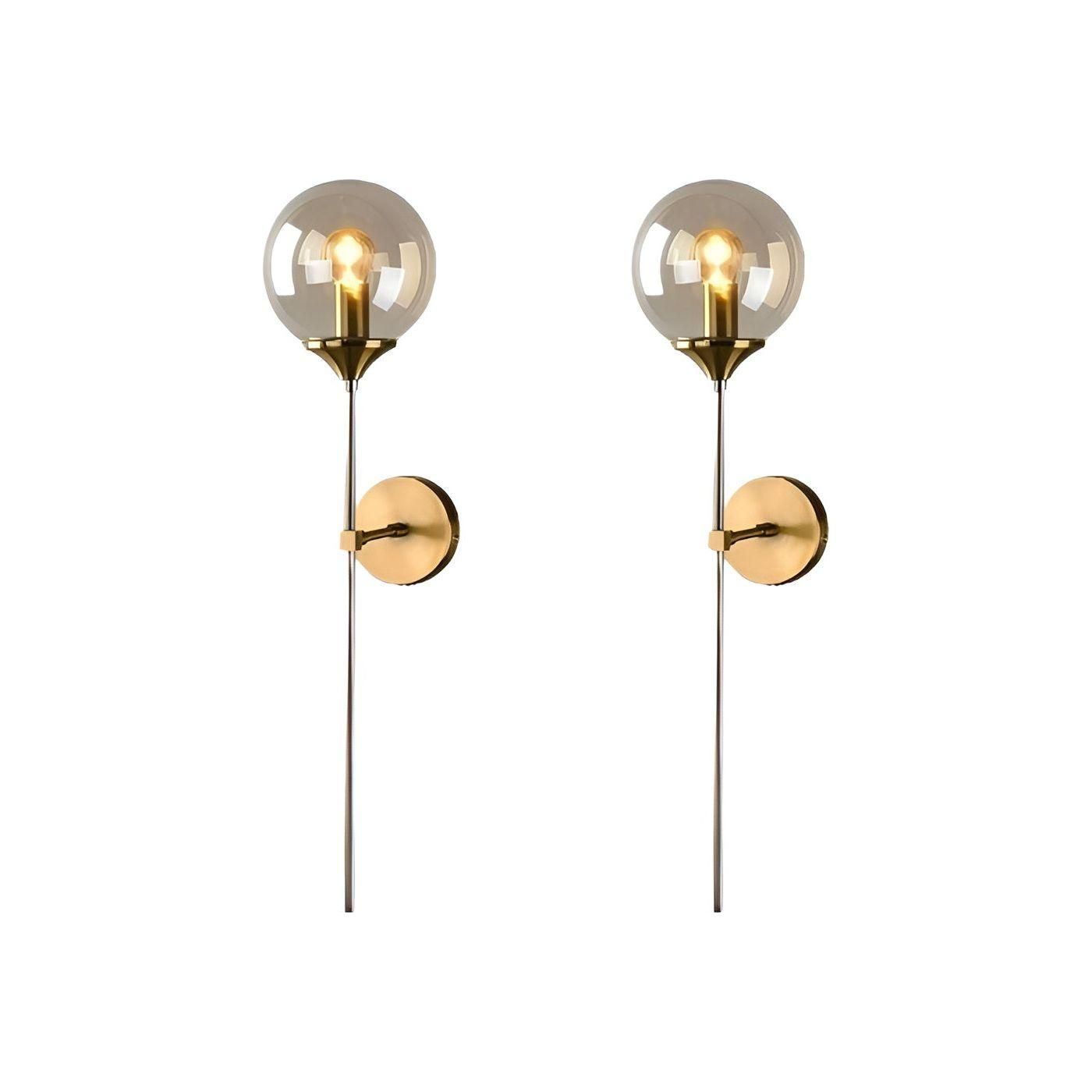 GlassGleam Lampe - Nordische Gold Indoor Glasball Wandlampe Elegare