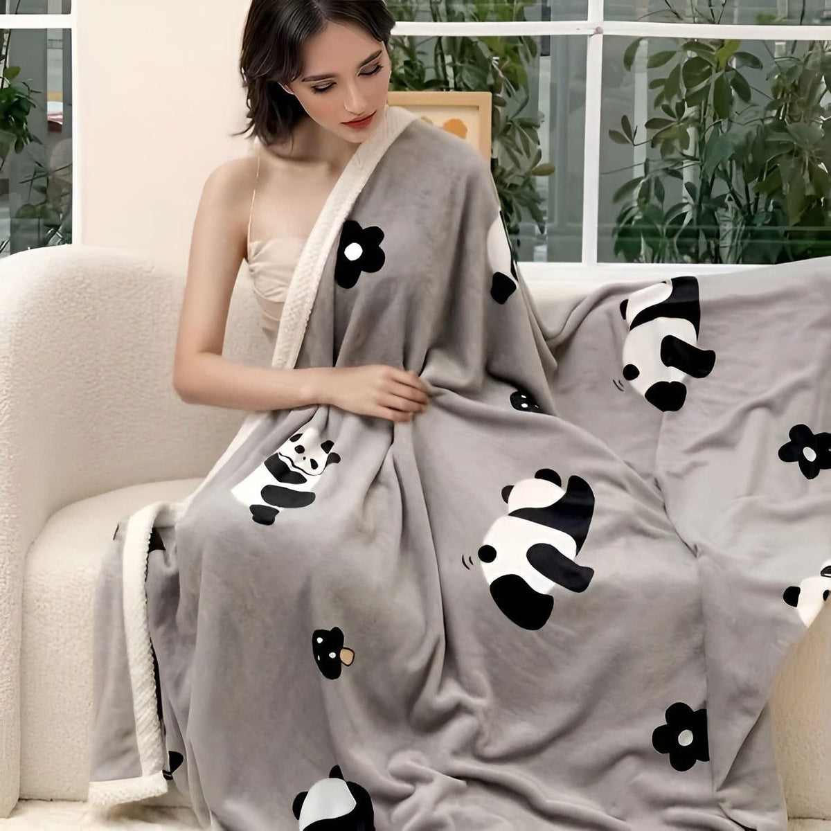 PandaSnug Blanket - Weiche und warme Panda Print Flanell Fleece-Decke - Saisonale Dekoration