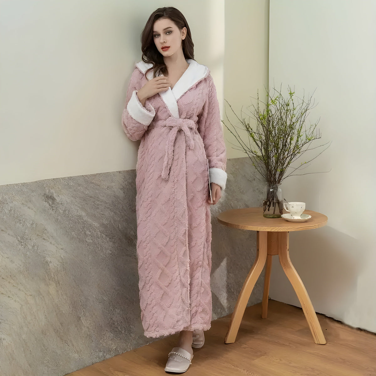 Pauliana Robe - Gemütlicher ultra-weicher Flanell-Bademantel für Damen - Bademantel