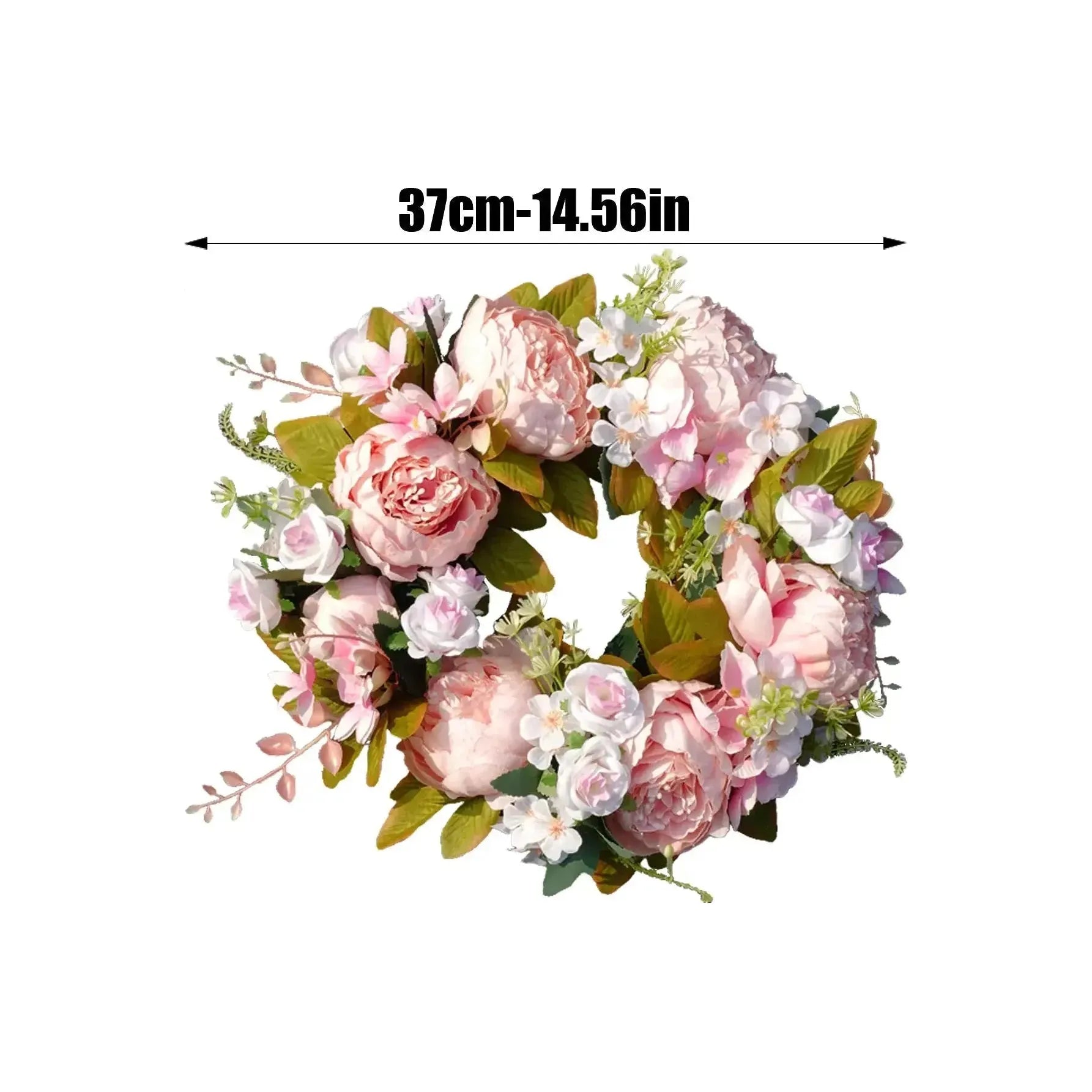 PeonyBloom Wreath - Künstliche Outdoor-Display Herbst Dekor Pfingstrose Kranz - Saisonale Dekoration