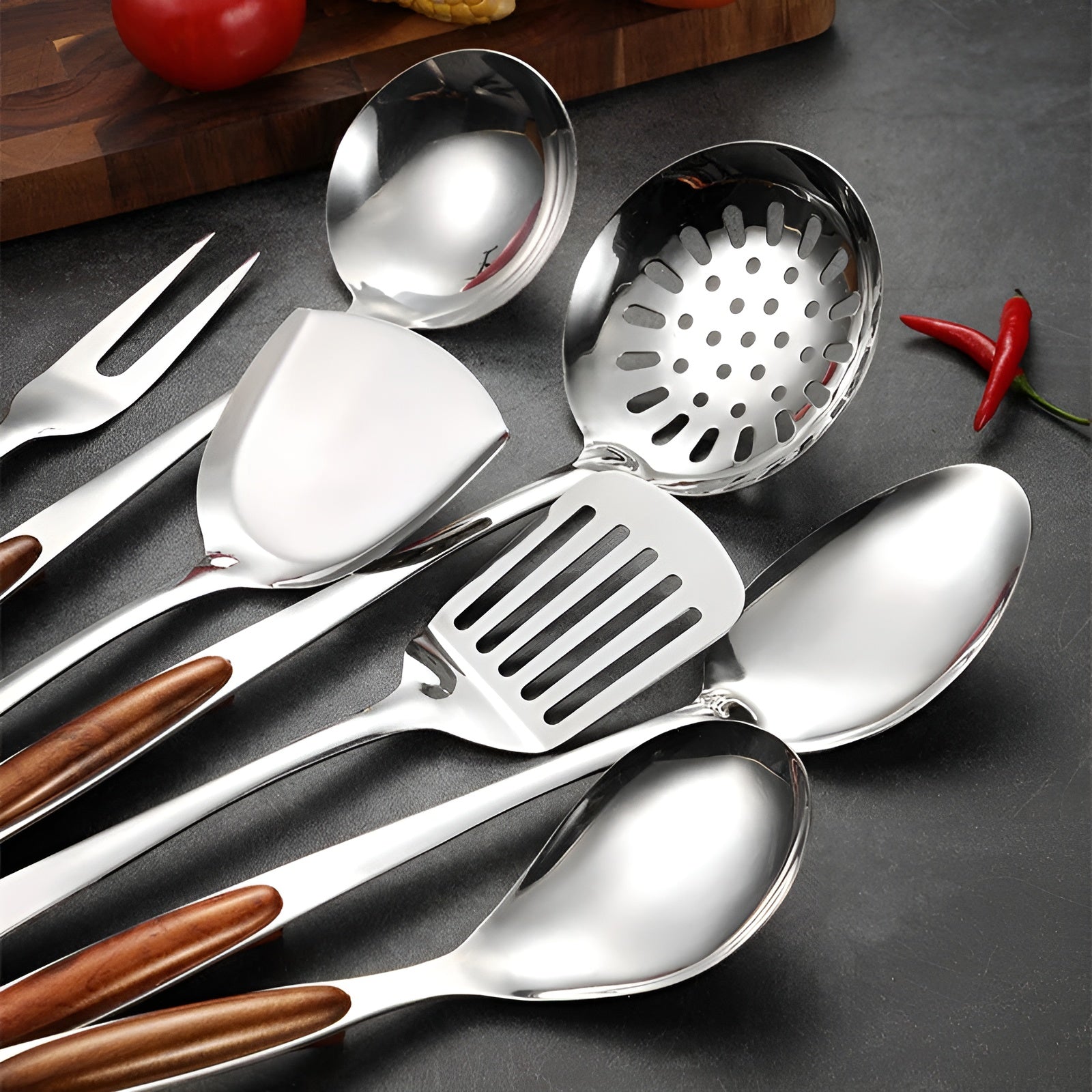 Premium Edelstahl Küchenutensilien Set – Robust & ideal für den täglichen Kochalltag - Küchenutensilien Set