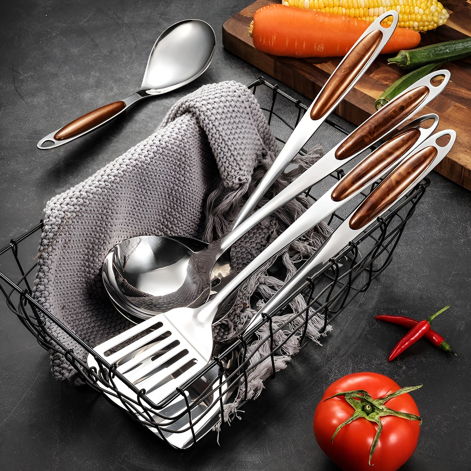 Premium Edelstahl Küchenutensilien Set – Robust & ideal für den täglichen Kochalltag - Küchenutensilien Set