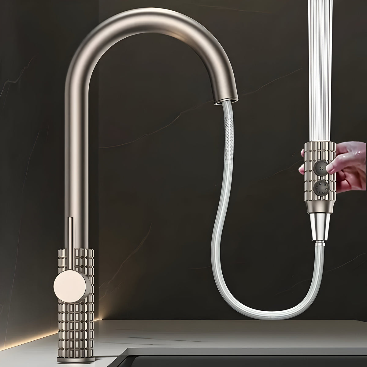 QuintaFlow - Hoher Bogen Metall Küchenarmatur - Wasserhahnarmatur
