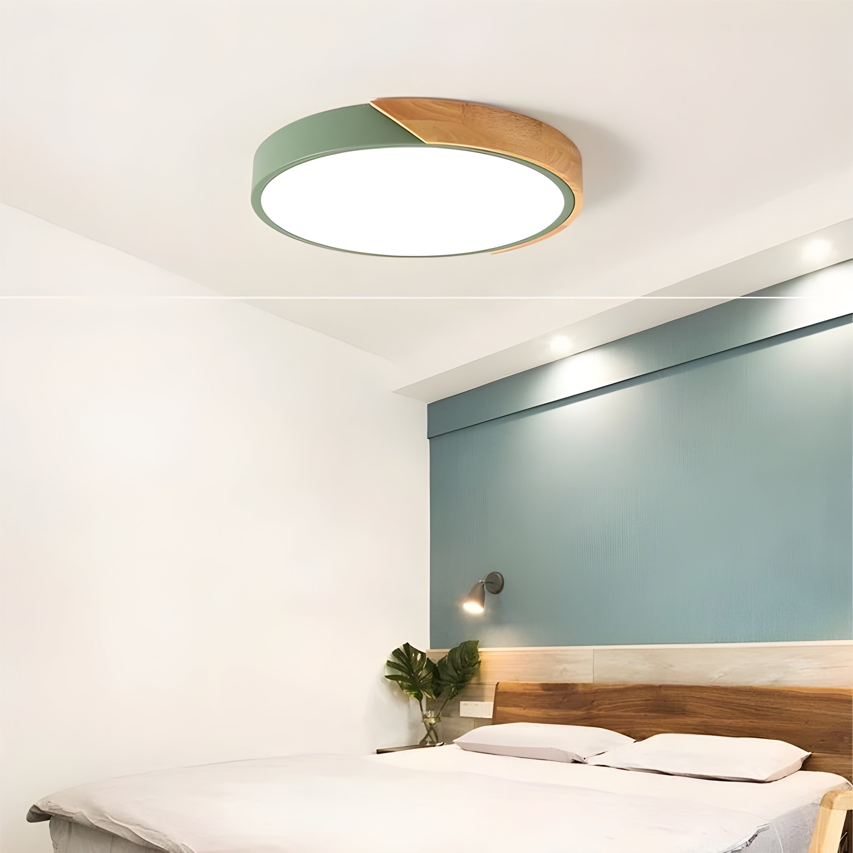 LED-Deckenleuchte aus Holz - Dekorativ & Modern sanften Macaronfarben Skandinavisches Design
