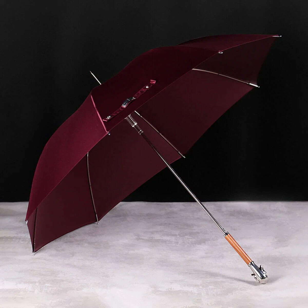 Regenschirm mit Hundekopfgriff – 112 cm Stockschirm - Regenschirme