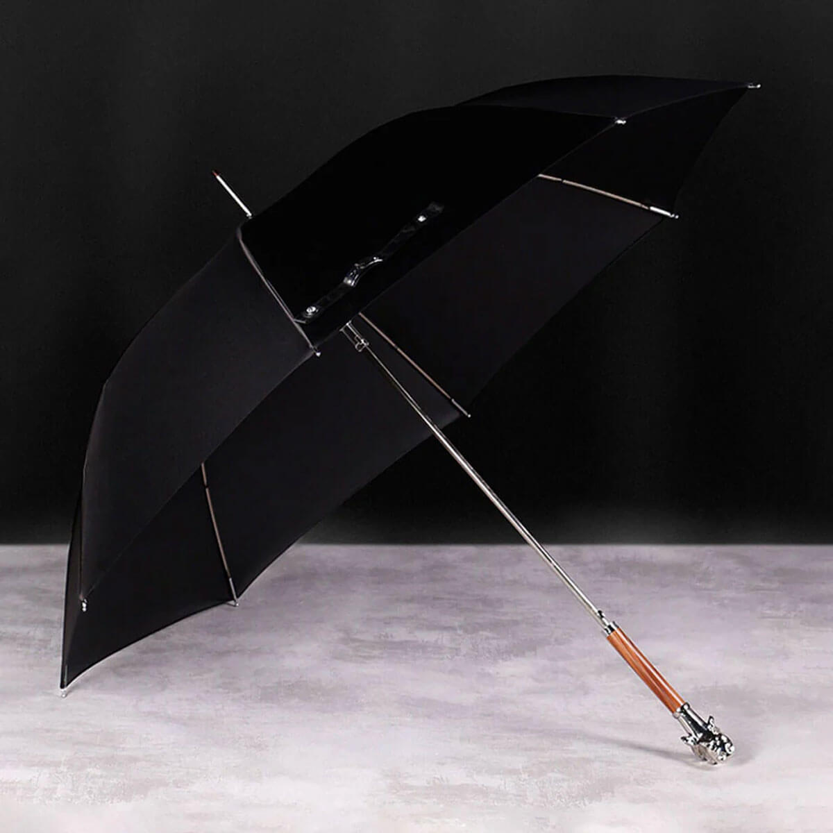 Regenschirm mit Hundekopfgriff – 112 cm Stockschirm - Regenschirme