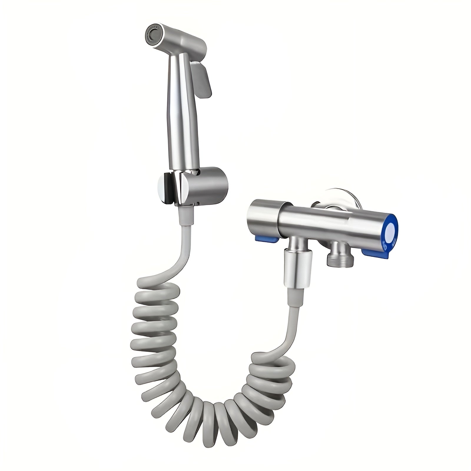 Reinigungssprüher für Bad und WC – Hochdruck Handbrause | Edelstahl mit Schlauch und Wandhalterung - Bidet-Duschen