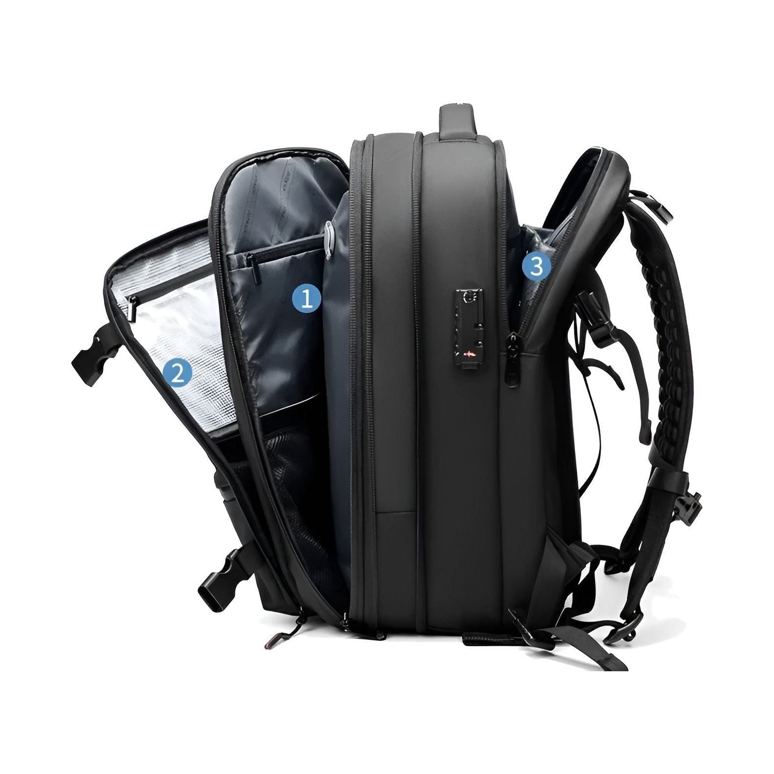 Rucksack mit Vakuum Kompression – Erweiterbar & Geräumig für Reise und Alltag - Rucksack