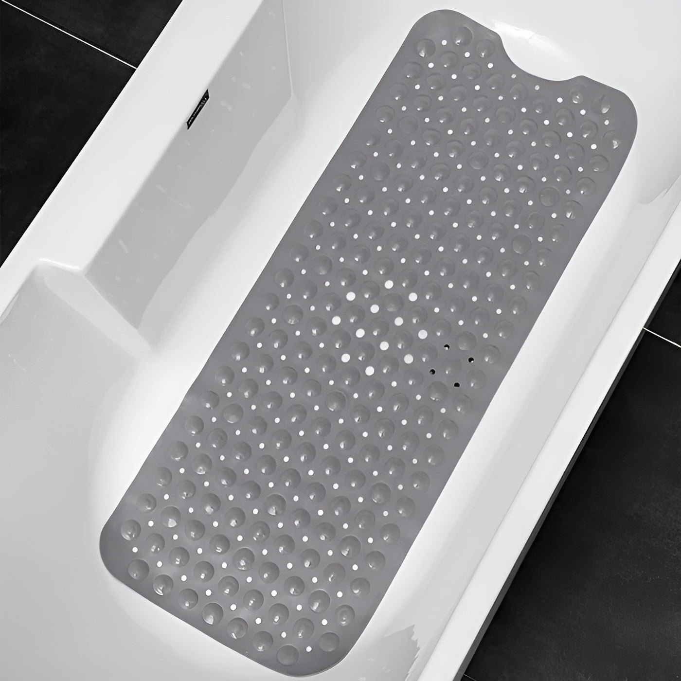 Rutschfeste Badematte XL – Sicherer Halt für Dusche und Badewanne - Grau - Badematte