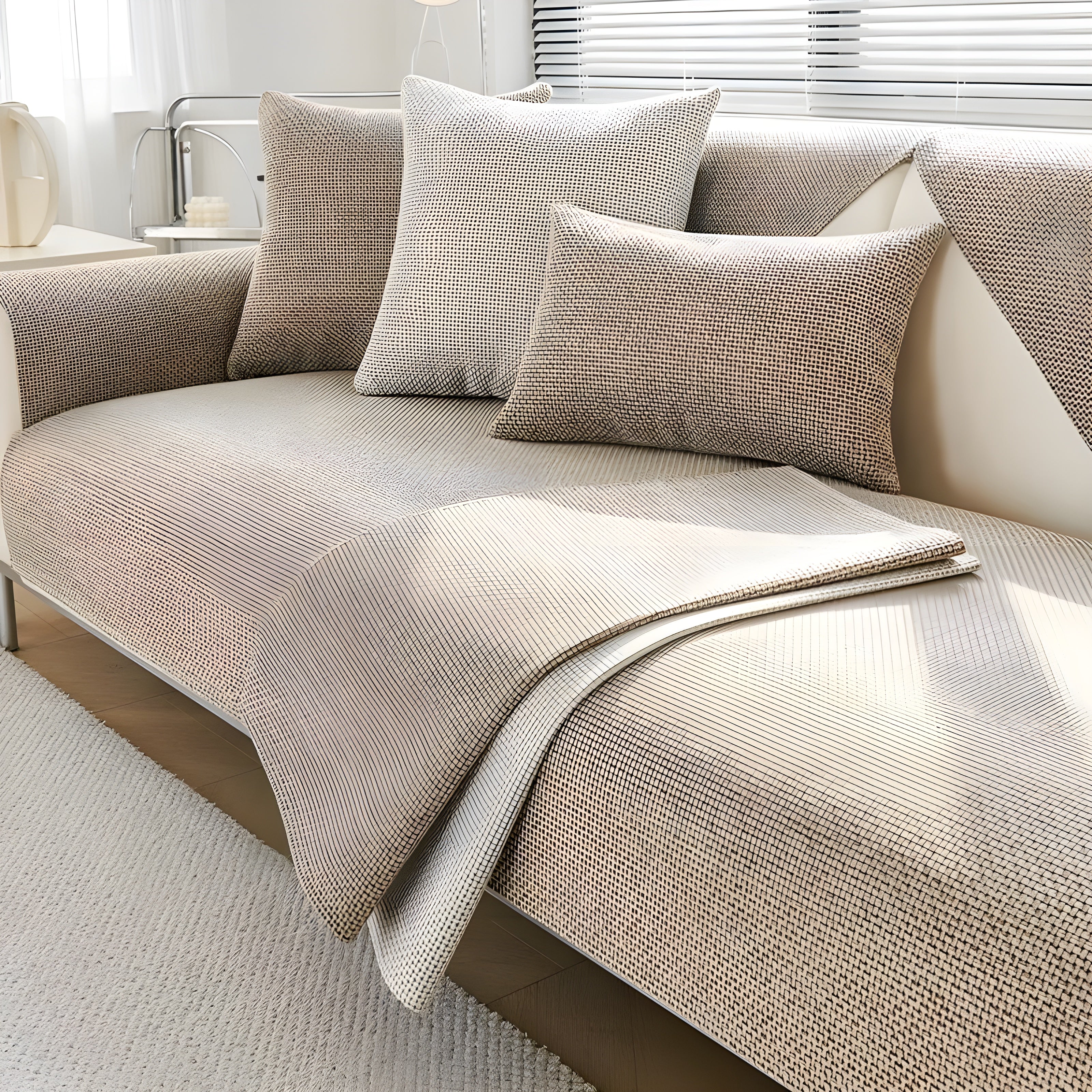 Rutschfester Sofabezug – Hochwertiger Kissenbezug für alle Jahreszeiten - Beige / 70x70 - Bettwäsche-Set