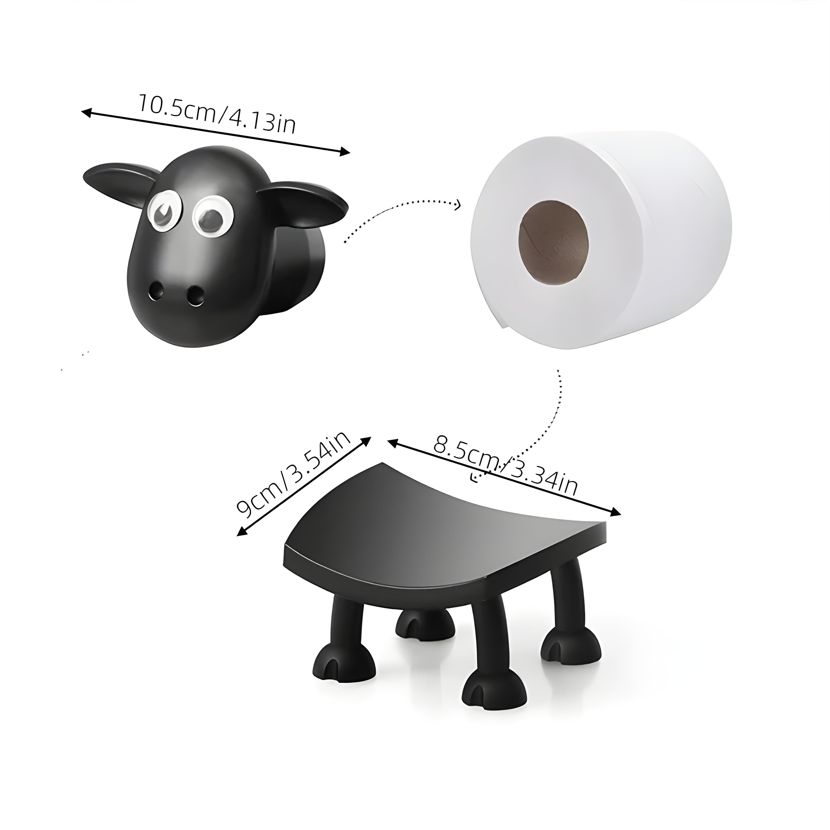 Schaf Toilettenpapierhalter – Originelle & Lustige Badezimmer Deko | Rutschfest Ideal für kleine Badezimmer
