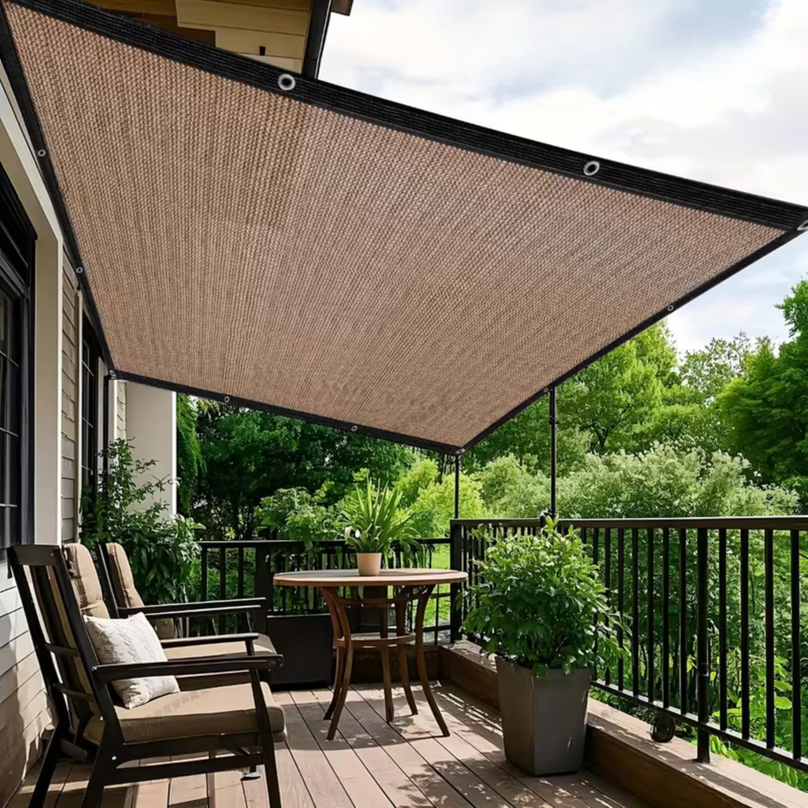 Schattiernetz mit Ösen – Sonnenschutz für Garten Terrasse & Gewächshaus - Sonnenschirm