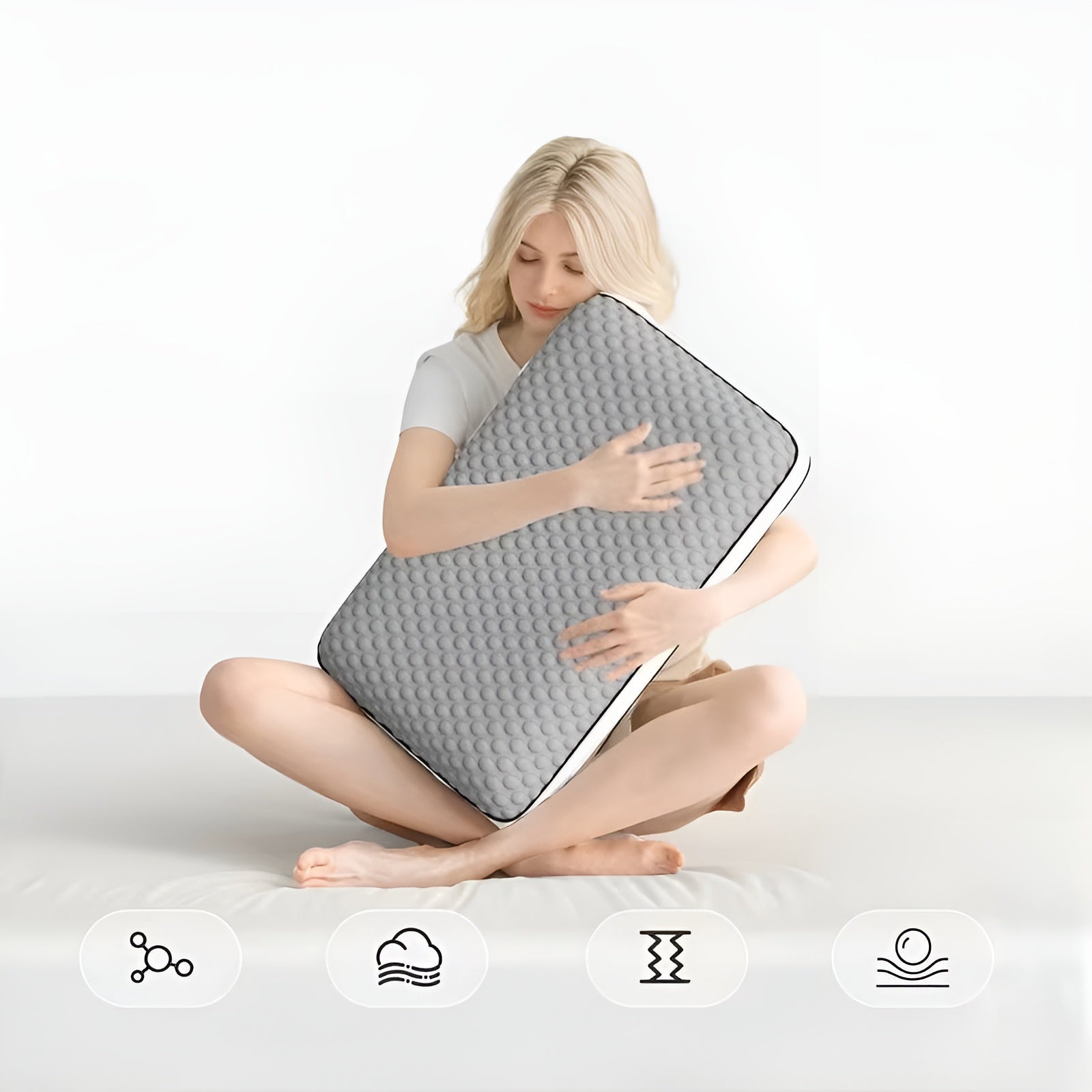 Schlafkissen aus Memory Foam – Ergonomisch und Weich | Perfekt für Rücken- und Seitenschläfer mit waschbarem Bezug