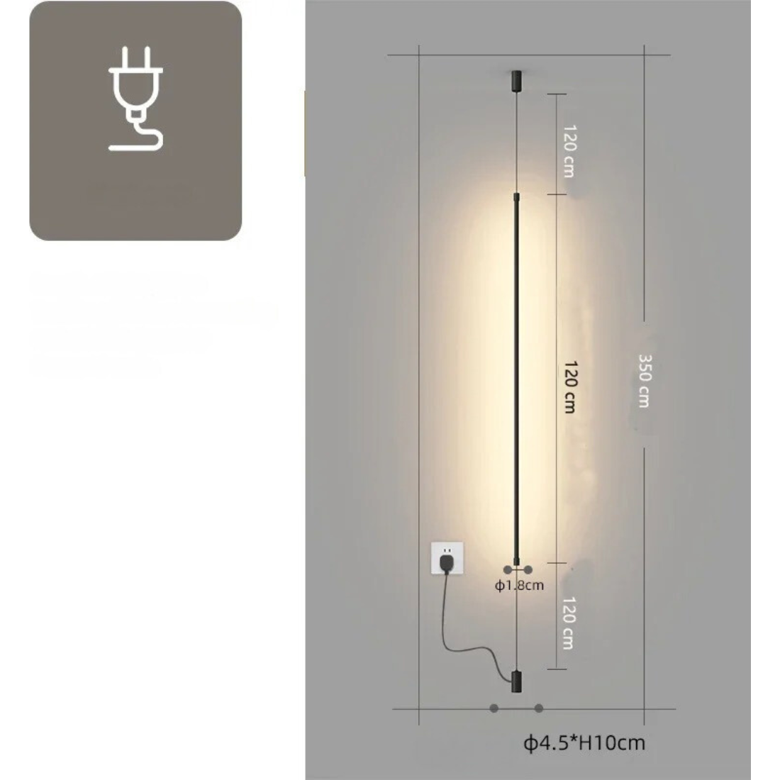 Schlanke LED Stehleuchte – Minimalistisches Design für gemütliches Wohnambiente - Stehlampe