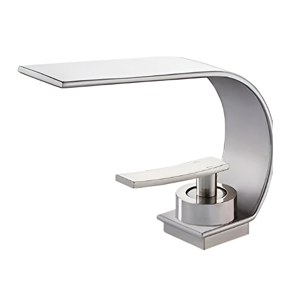 Schlanke Waschtischarmatur – Modernes Design & platzsparend | Für moderne Waschtische - Gebürstetes Nickel - Wohnzubehör
