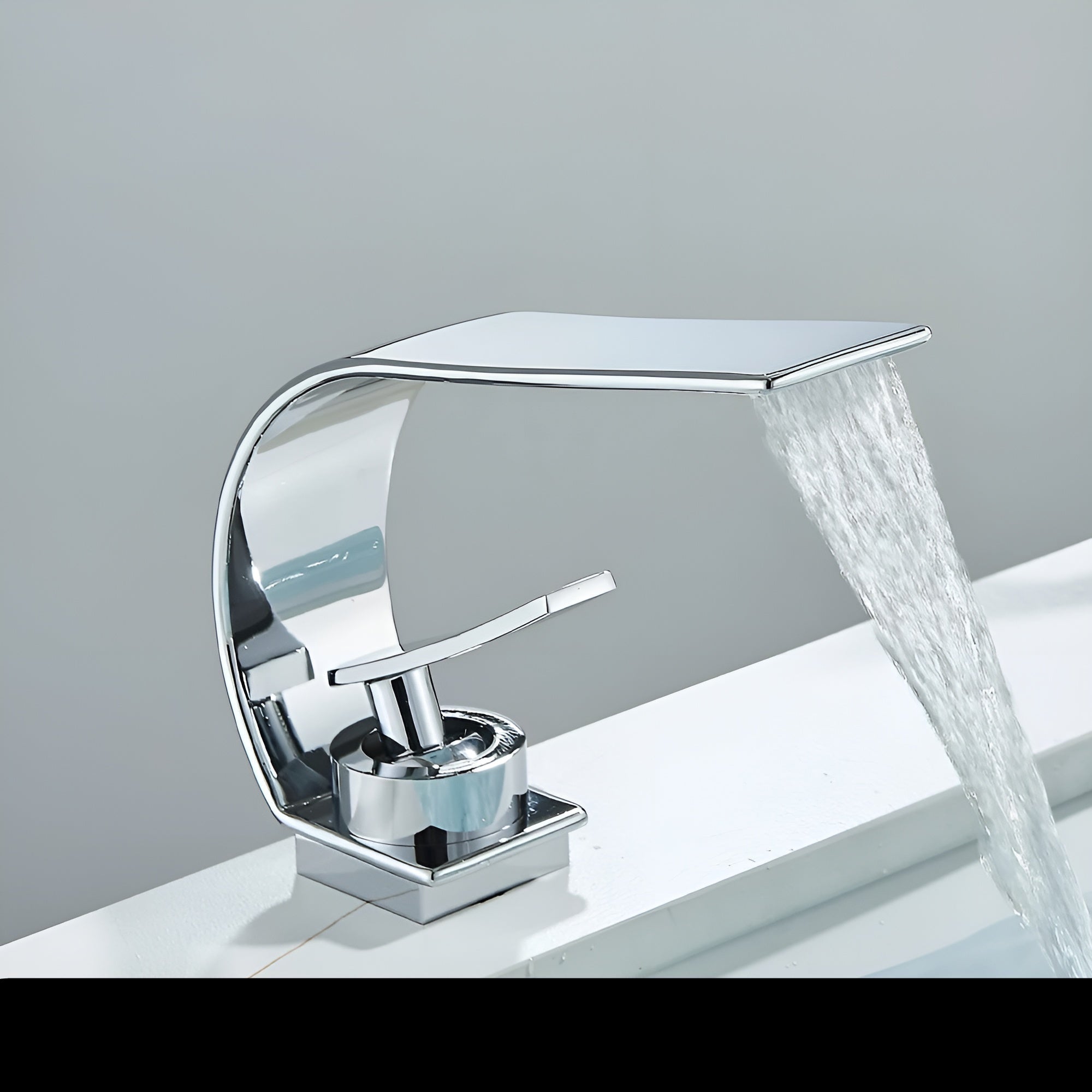 Schlanke Waschtischarmatur – Modernes Design & platzsparend | Für moderne Waschtische - Chrom A - Wohnzubehör