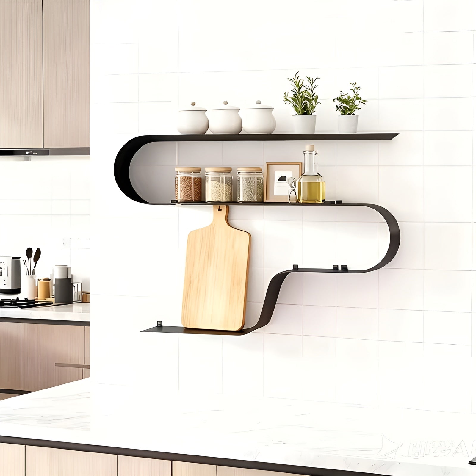Schwebende Wandregale aus Eisen (3er-Set) – Modern & Extra Stabil | Große Wandmontage-Regale für Wohnzimmer und Küche