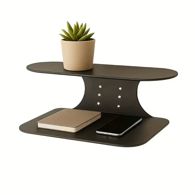 Schwebendes Wandregal aus Metall in Schwarz – Minimalistischer Nachttisch & Bücherregal zur Wandmontage