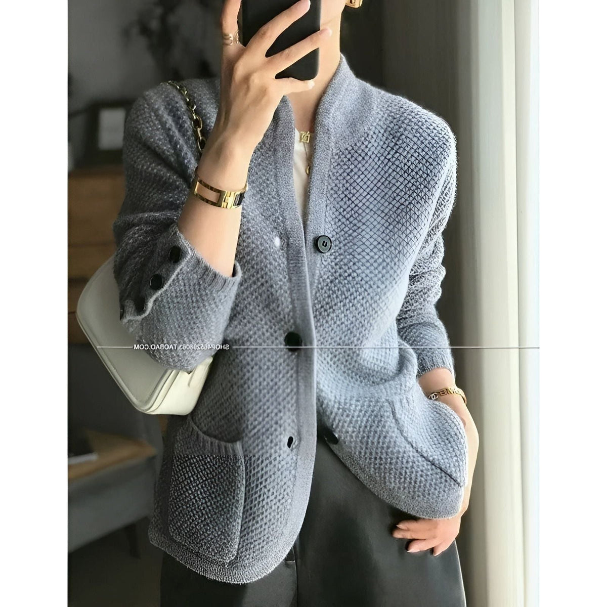 Selina Jacket - Herbst Cashmere Damenjacke - Grau / S - Wohnzubehör