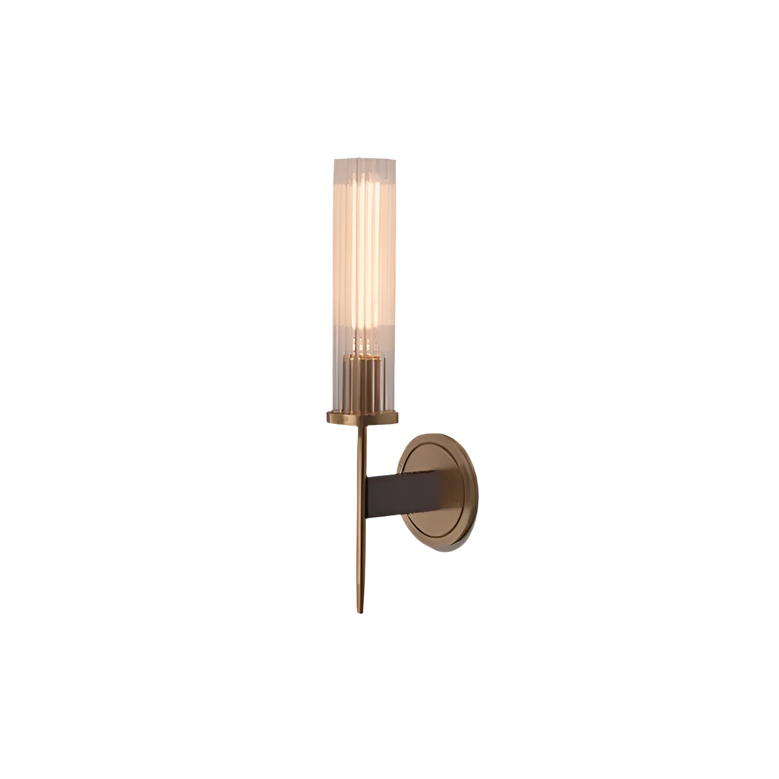 Moderne Wandleuchte – Kupferfinish & Geriffeltes Glas für stilvolle Akzente