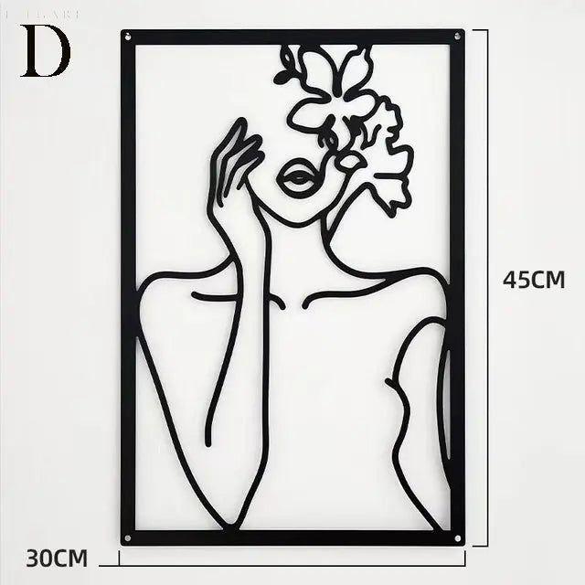 Silhouette - Nordische Wandkunst aus Metall - D - Wanddekoration