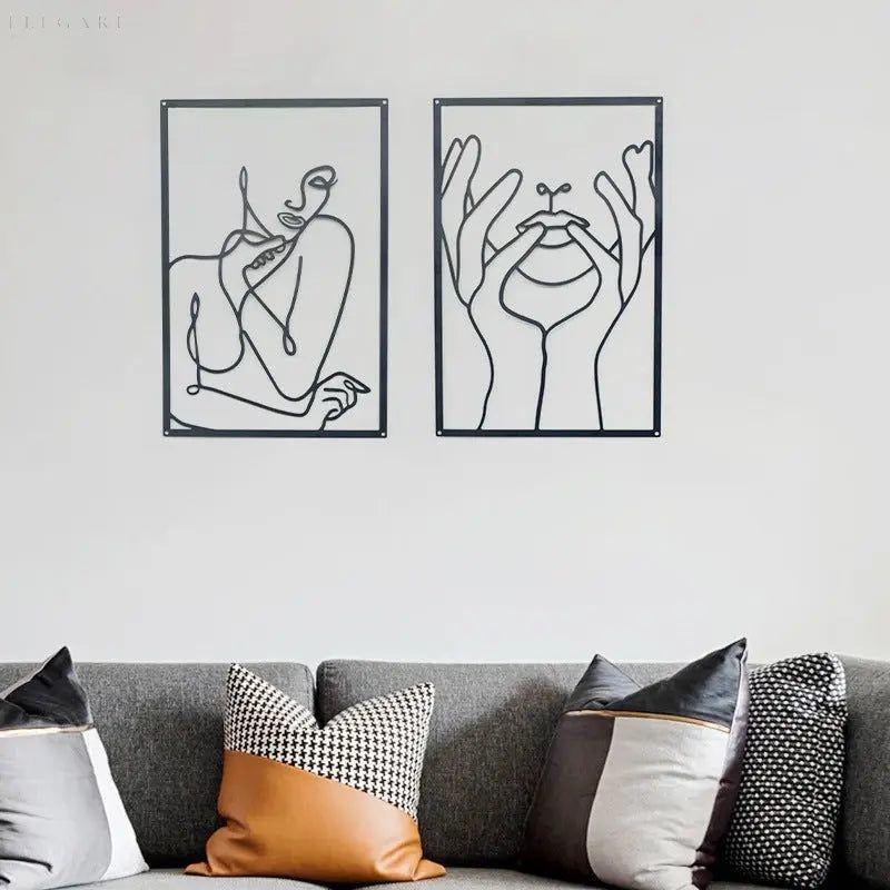 Silhouette - Nordische Wandkunst aus Metall - Wanddekoration