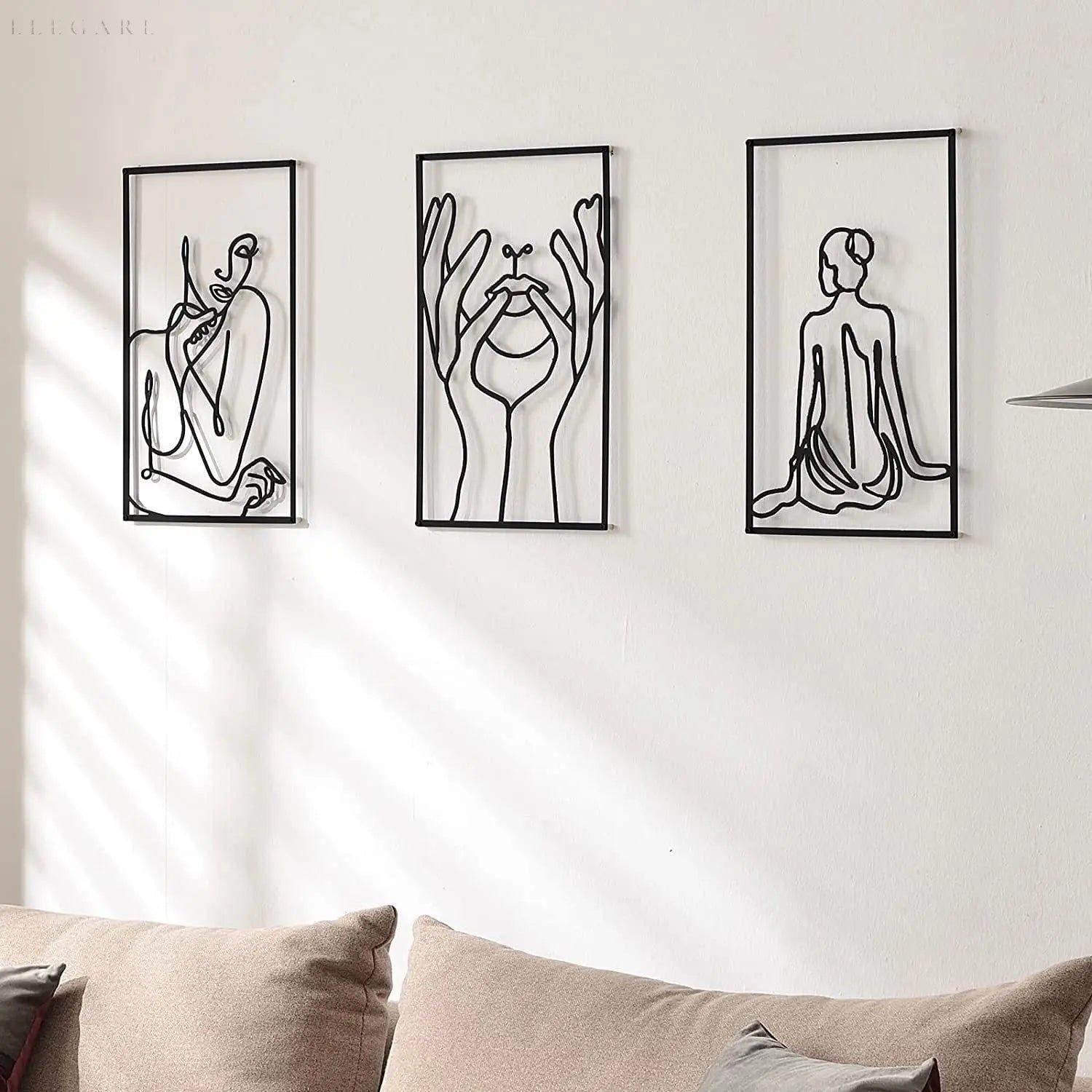 Silhouette - Nordische Wandkunst aus Metall - Wanddekoration