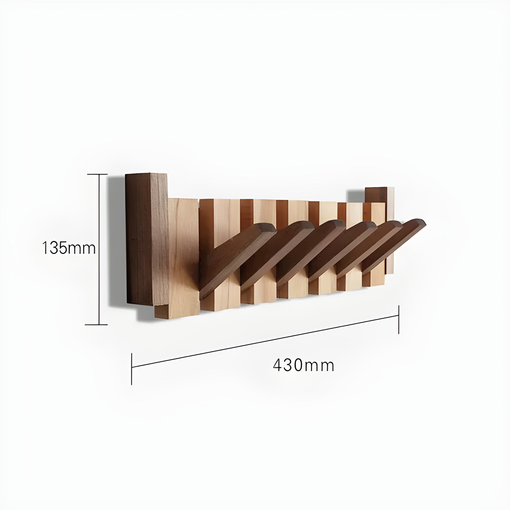 Skanto Elegant Kleiderbügel aus Holz im Klavierdesign – Stilvolles Kleiderständer-Set - Wandhaken