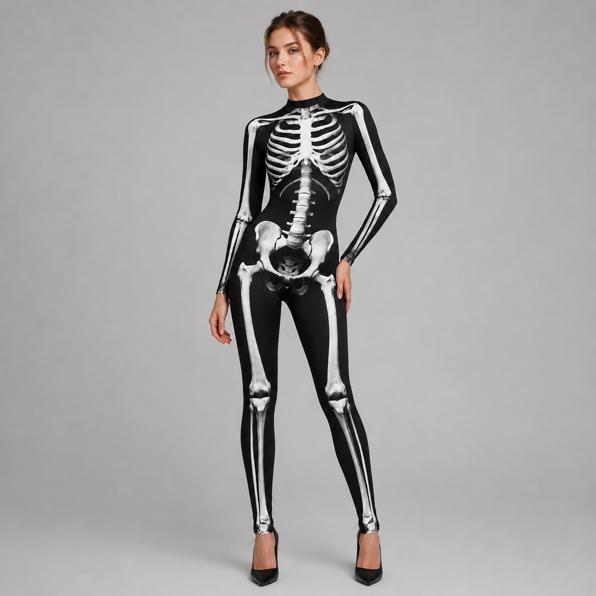 Skelett-Overall für Erwachsene – Eng anliegend Halloween-Kostüm - Halloween-Kostüme