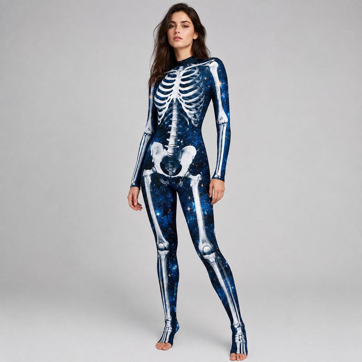 Skelett-Overall für Erwachsene – Eng anliegend Halloween-Kostüm - Halloween-Kostüme