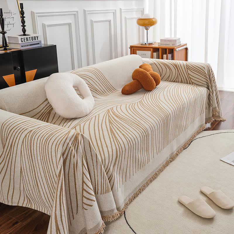 Sofabezug aus Chenille mit abstraktem Streifenmuster - Sofabezug