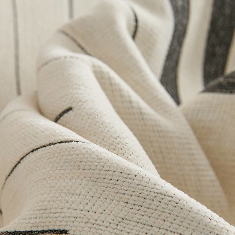 Sofabezug aus Chenille mit Streifenmuster und Quasten - Sofabezug