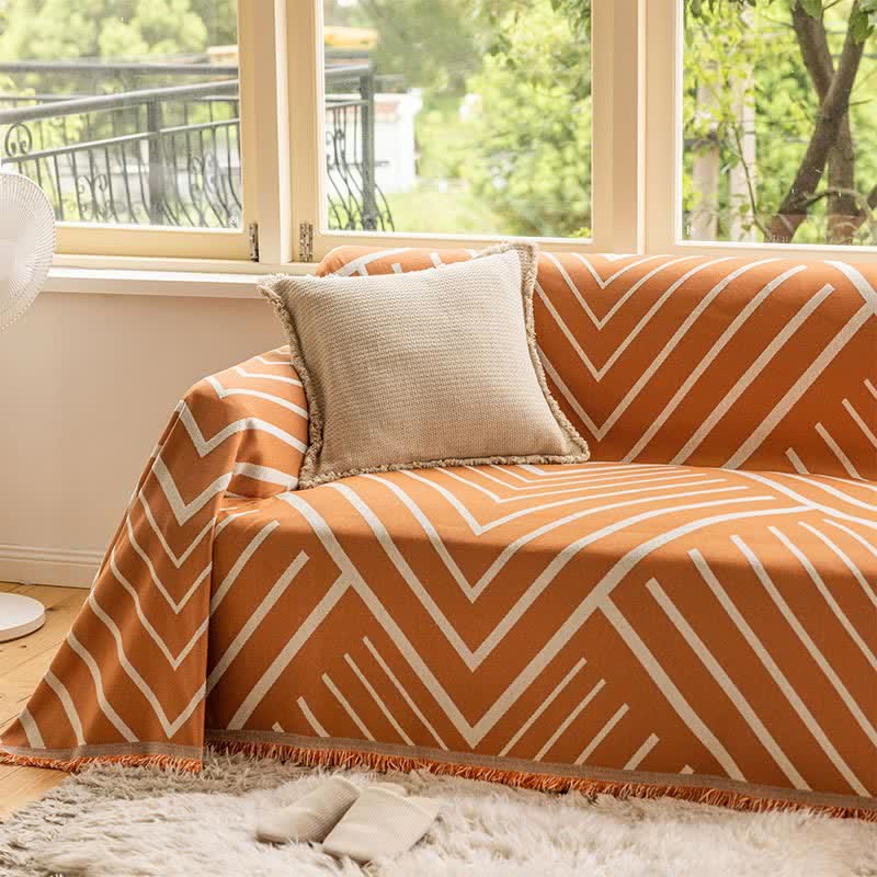 Sofadecke mit Rautenmuster – multifunktionaler Sofaschoner - Sofaschoner
