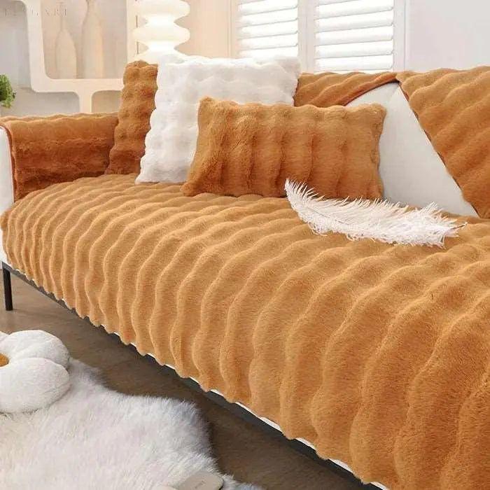 Sofia - Universal Plüsch Sofabezug L Form - Winter Warm Soft - Sofabezug