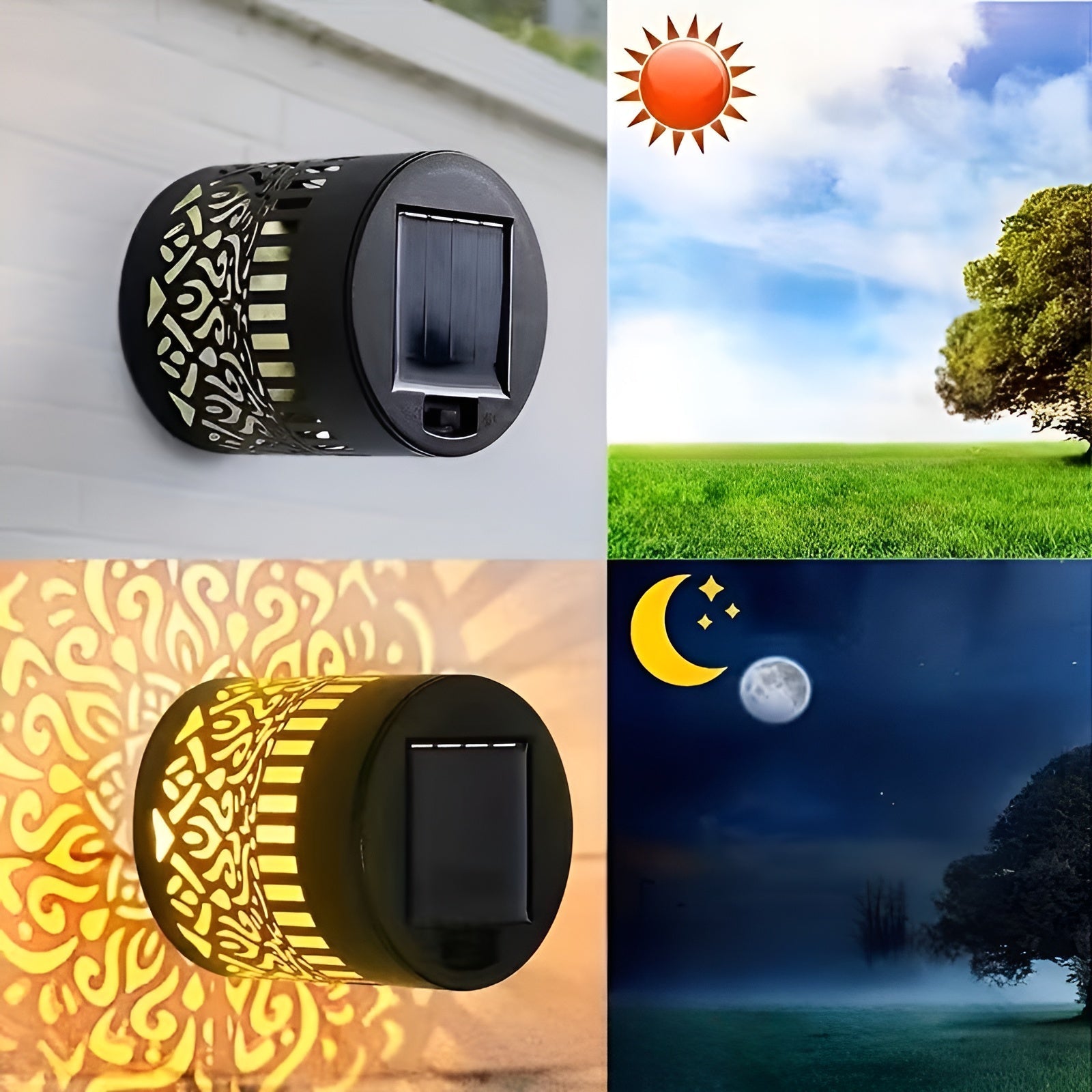 Solarleuchte für Wand und Zaun – Automatisch & Wetterfest | IP65 Außenbeleuchtung für Garten und Terrasse - Lampe