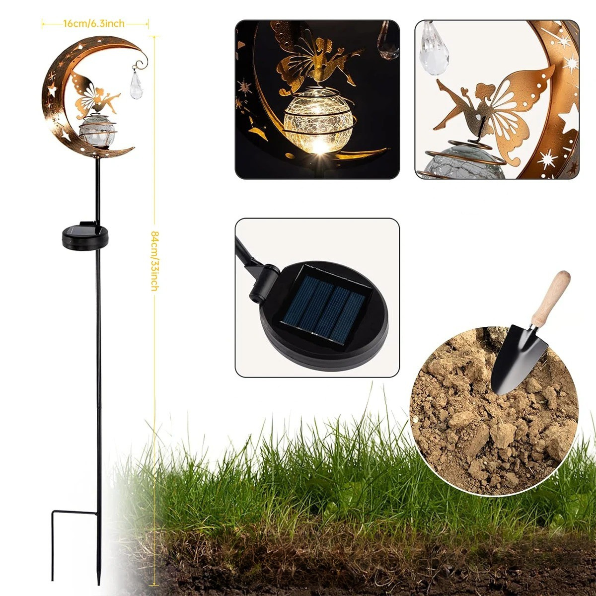 StellaGuardian Light - Wasserdichtes Mond-Feen-Solarlicht - Gartenleuchte