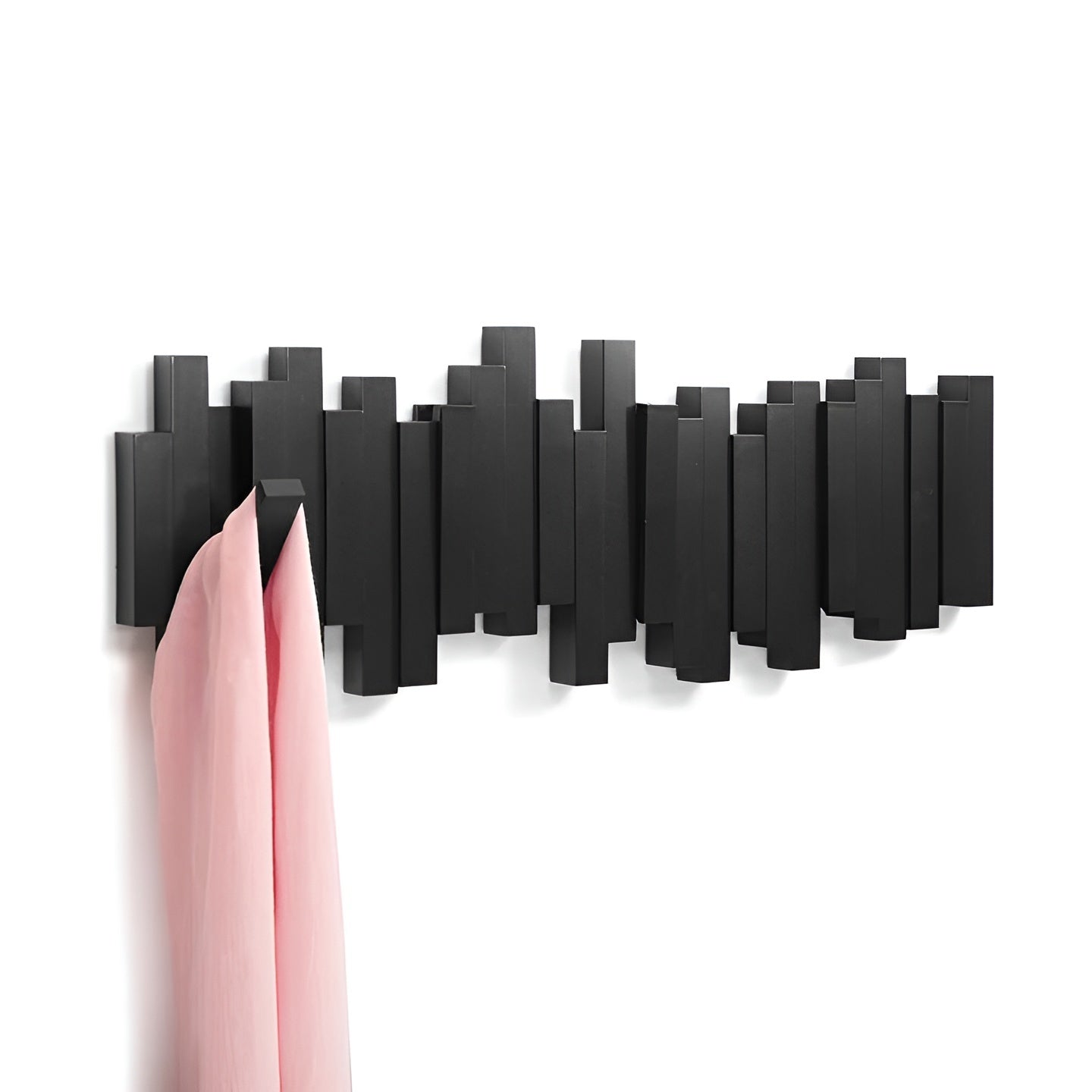 Stilvoller Holz-Kleiderschrank – Flexible Magnet-Haken für mehr Ordnung | Ideal für Schlafzimmer - Schwarz / 3 Haken 20