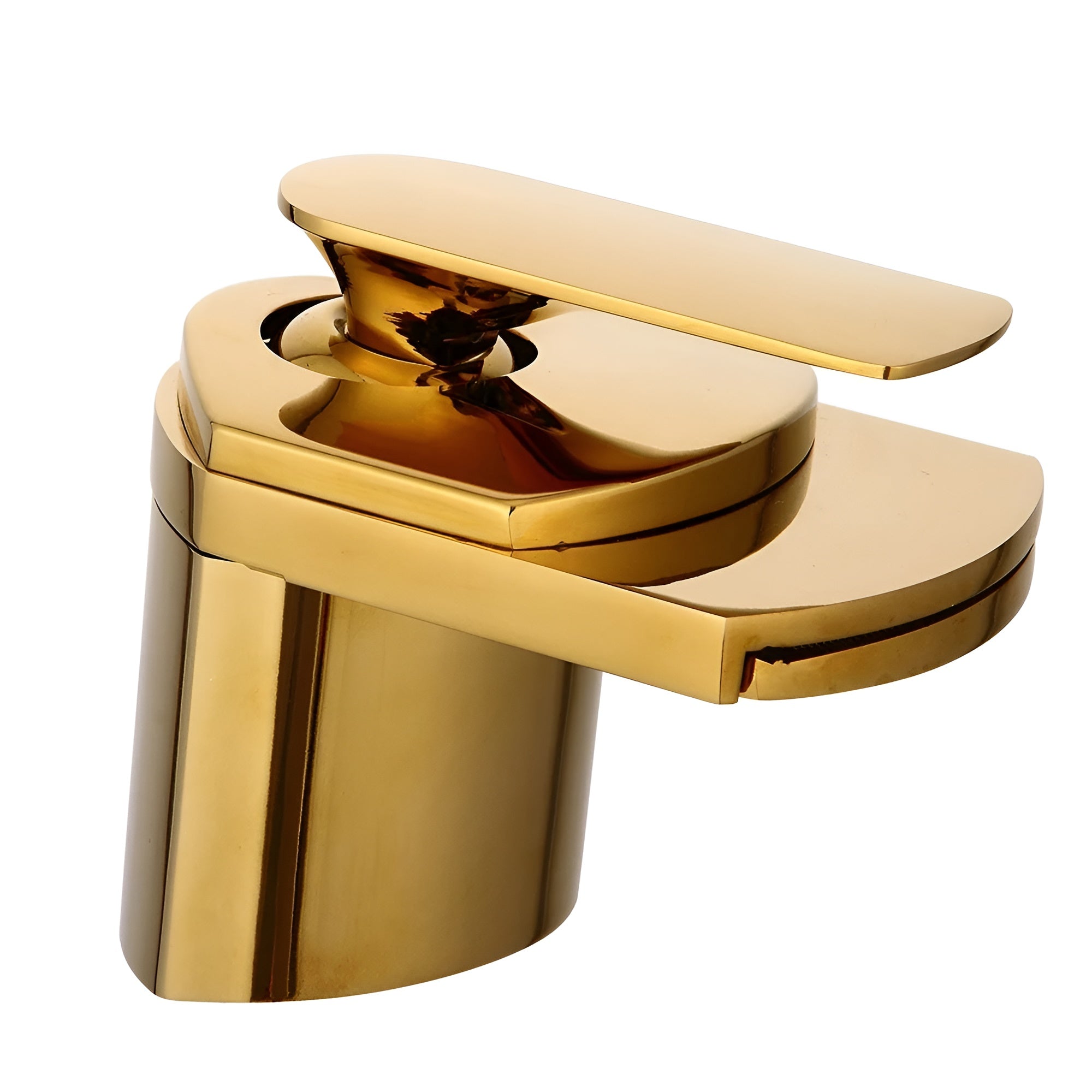 Tad-Wasserfall-Waschtischarmatur – Massives Messing | Luxuriöse Armatur für moderne Badezimmer - Gold