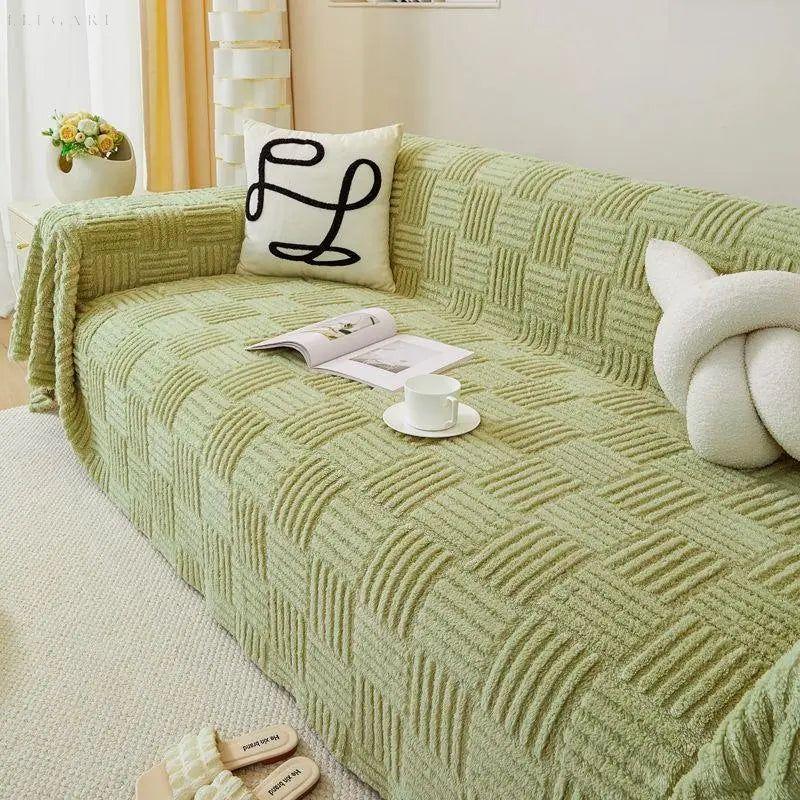 Tara - Nordische Sofa-Auffrischungsdecke: Geben Sie Ihrem Sofa neuen Schwung - 180*130cm / Grün - Decke