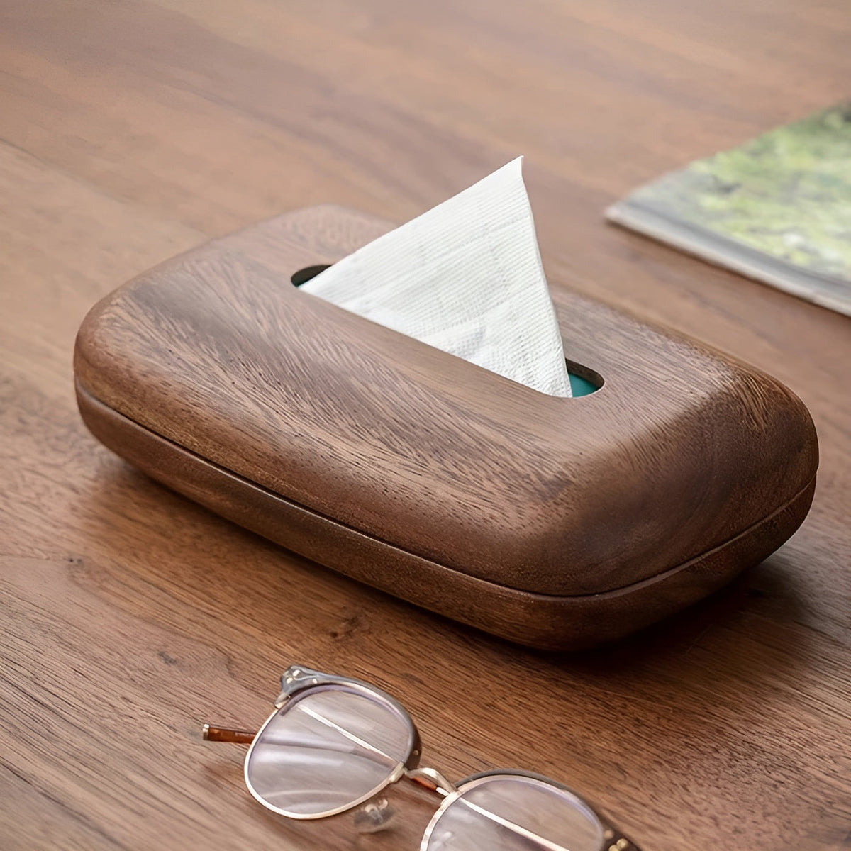 Taschentuchbox aus Walnussholz – Elegant und Funktional | Stilvolles Wohnaccessoire - Handtasche