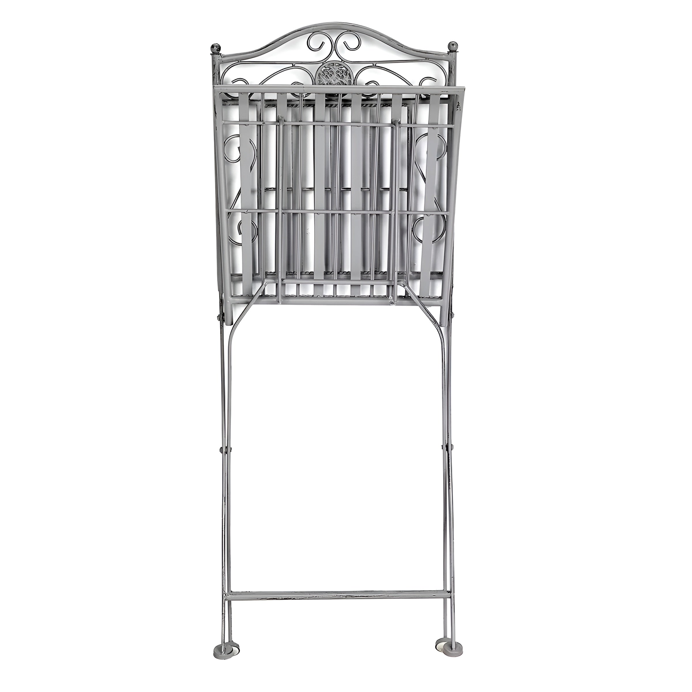 Terrace Hill 3-teiliges Gartenmöbel-Set – Klappbares Bistro-Set aus Eisen in Vintage-Grau - Grau - Gartenmöbel-Set