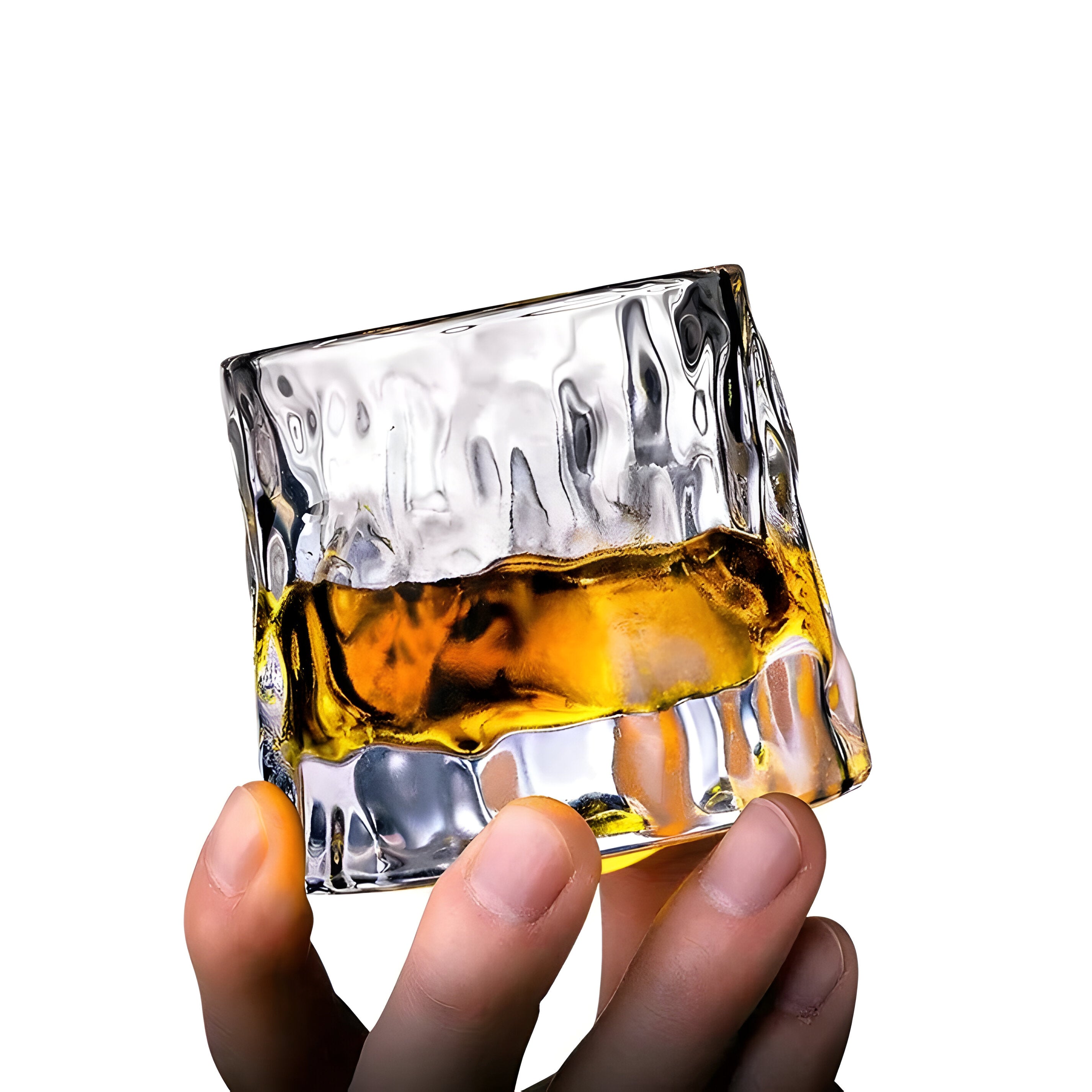 Whiskyglas mit 360° Drehfunktion – Strukturiertes Design für stilvollen Trinkgenuss