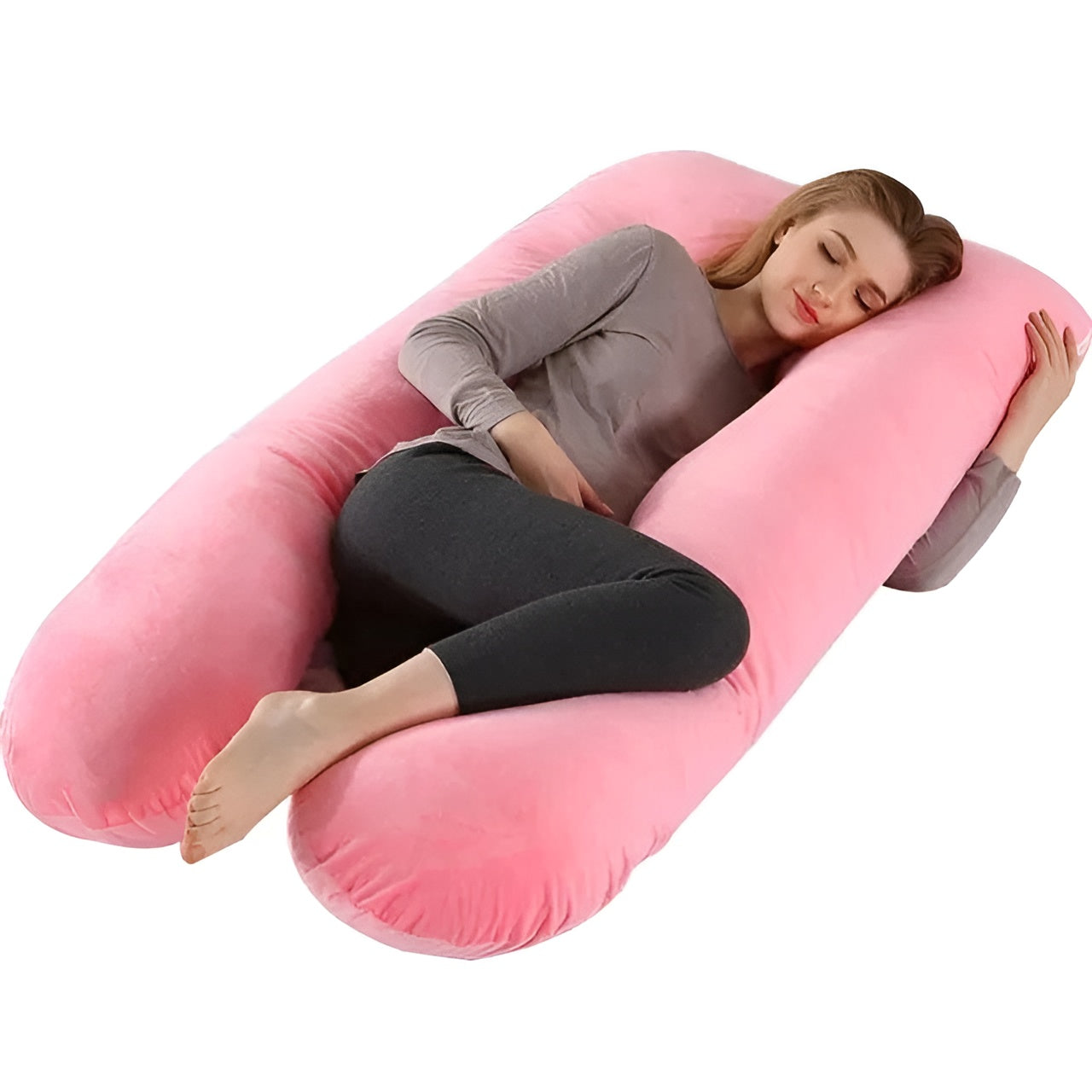Therapeutisches Stützkissen – Entlastet Nacken Rücken und Bauch | Ideal für Schwangere - Rosa - Kissen